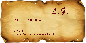 Lutz Ferenc névjegykártya