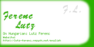 ferenc lutz business card